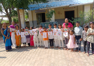 Drawing Competition in School in Bokaro, Jharkhand